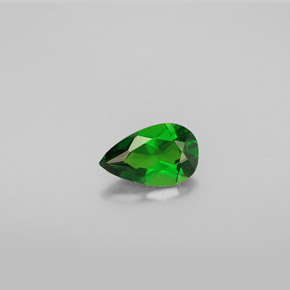0.77 ct Green Chrome Diopside Gemstone, Chrome Diopside Gem in Pear Facet Shape for Sale.