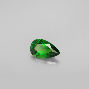 0.77 ct Green Chrome Diopside Stone, Natural Chrome Diopside in Pear Facet Shape for Sale