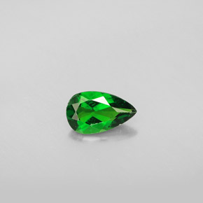 0.77 ct Green Chrome Diopside Gemstone, Chrome Diopside Gem in Pear Facet Shape for Sale.