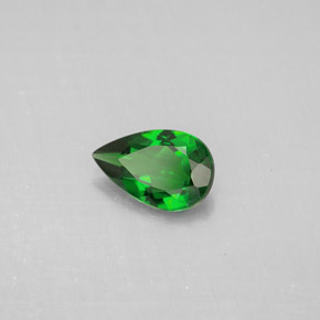0.76 ct Green Chrome Diopside Stone, Natural Chrome Diopside in Pear Facet Shape for Sale