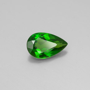 0.66 ct Green Chrome Diopside Stone, Natural Chrome Diopside in Pear Facet Shape for Sale