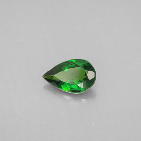 0.63 ct Green Chrome Diopside Stone, Natural Chrome Diopside in Pear Facet Shape for Sale