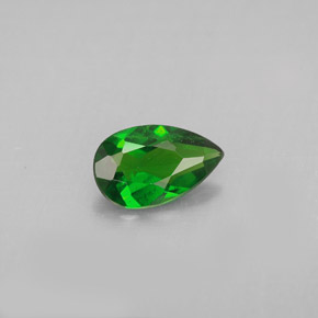 0.74 ct Green Chrome Diopside Gemstone, Chrome Diopside Gem in Pear Facet Shape for Sale.