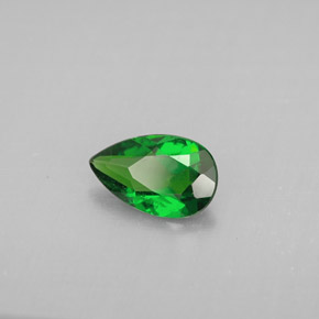 0.74 ct Green Chrome Diopside Stone, Natural Chrome Diopside in Pear Facet Shape for Sale