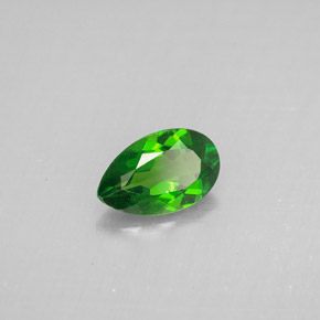 0.82 ct Green Chrome Diopside Stone, Natural Chrome Diopside in Pear Facet Shape for Sale