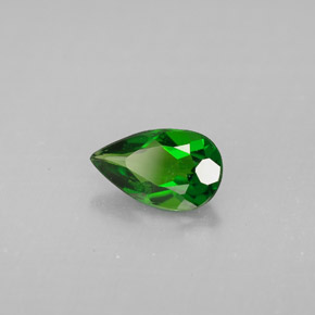 0.74 ct Green Chrome Diopside Stone, Natural Chrome Diopside in Pear Facet Shape for Sale