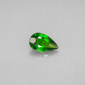 0.68 ct Green Chrome Diopside Stone, Natural Chrome Diopside in Pear Facet Shape for Sale