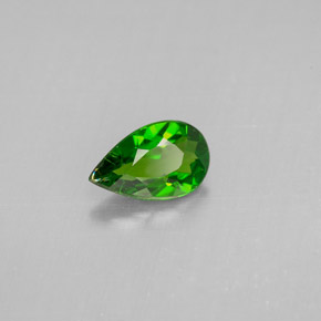 0.67 ct Green Chrome Diopside Stone, Natural Chrome Diopside in Pear Facet Shape for Sale