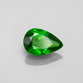 0.74 ct Green Chrome Diopside Stone, Natural Chrome Diopside in Pear Facet Shape for Sale