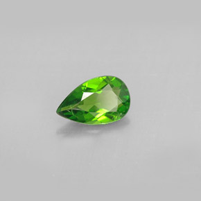 0.75 ct Green Chrome Diopside Stone, Natural Chrome Diopside in Pear Facet Shape for Sale