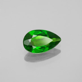 0.74 ct Green Chrome Diopside Stone, Natural Chrome Diopside in Pear Facet Shape for Sale