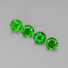 1.89 ct Green Chrome Diopside Gemstone, Chrome Diopside Gem in Round Facet Shape for Sale.