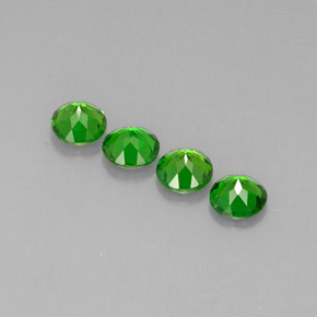 Chrome Diopside Gemstone in 5 mm (calibrated) Size for Sale, Chrome Diopside Stone in Green Color