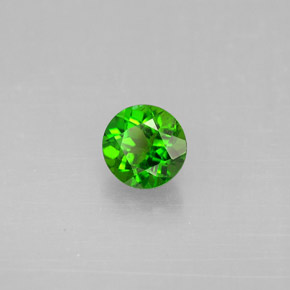 0.56 ct Green Chrome Diopside Stone, Natural Chrome Diopside in Round Facet Shape for Sale