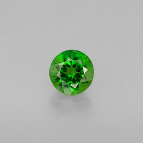 0.55 ct Green Chrome Diopside Gemstone, Chrome Diopside Gem in Round Facet Shape for Sale.