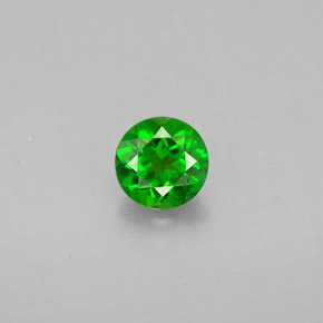 0.49 ct Green Chrome Diopside Gemstone, Chrome Diopside Gem in Round Facet Shape for Sale.