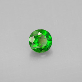 0.49 ct Green Chrome Diopside Stone, Natural Chrome Diopside in Round Facet Shape for Sale
