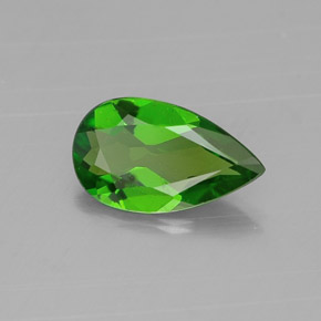 0.53 ct Green Chrome Diopside Gemstone, Chrome Diopside Gem in Pear Facet Shape for Sale.