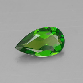 0.53 ct Green Chrome Diopside Stone, Natural Chrome Diopside in Pear Facet Shape for Sale