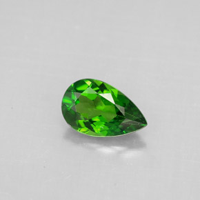 0.73 ct Green Chrome Diopside Gemstone, Chrome Diopside Gem in Pear Facet Shape for Sale.