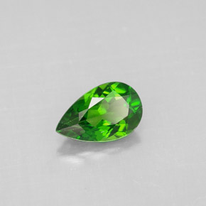 0.73 ct Green Chrome Diopside Stone, Natural Chrome Diopside in Pear Facet Shape for Sale