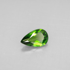0.73 ct Green Chrome Diopside Stone, Natural Chrome Diopside in Pear Facet Shape for Sale