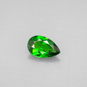 0.64 ct Green Chrome Diopside Gemstone, Chrome Diopside Gem in Pear Facet Shape for Sale.