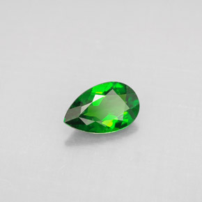 0.64 ct Green Chrome Diopside Stone, Natural Chrome Diopside in Pear Facet Shape for Sale