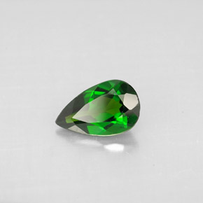 0.78 ct Green Chrome Diopside Stone, Natural Chrome Diopside in Pear Facet Shape for Sale