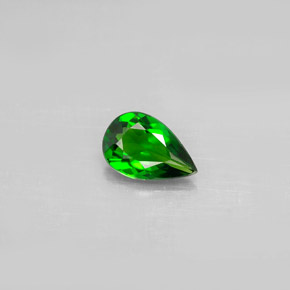0.68 ct Green Chrome Diopside Gemstone, Chrome Diopside Gem in Pear Facet Shape for Sale.