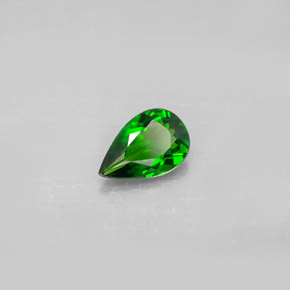 0.68 ct Green Chrome Diopside Stone, Natural Chrome Diopside in Pear Facet Shape for Sale