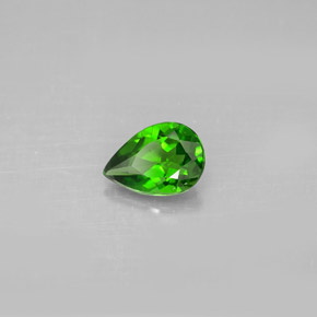 0.67 ct Green Chrome Diopside Stone, Natural Chrome Diopside in Pear Facet Shape for Sale