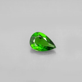 0.63 ct Green Chrome Diopside Gemstone, Chrome Diopside Gem in Pear Facet Shape for Sale.