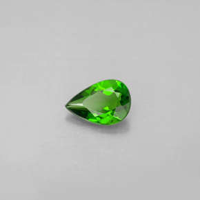 0.63 ct Green Chrome Diopside Stone, Natural Chrome Diopside in Pear Facet Shape for Sale
