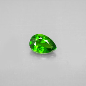 0.68 ct Green Chrome Diopside Gemstone, Chrome Diopside Gem in Pear Facet Shape for Sale.