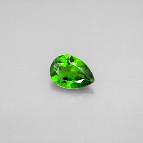0.68 ct Green Chrome Diopside Gemstone, Chrome Diopside Gem in Pear Facet Shape for Sale.