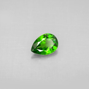 0.68 ct Green Chrome Diopside Stone, Natural Chrome Diopside in Pear Facet Shape for Sale