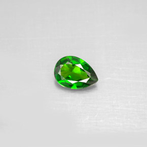 0.59 ct Green Chrome Diopside Gemstone, Chrome Diopside Gem in Pear Facet Shape for Sale.