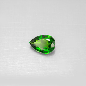 0.59 ct Green Chrome Diopside Stone, Natural Chrome Diopside in Pear Facet Shape for Sale