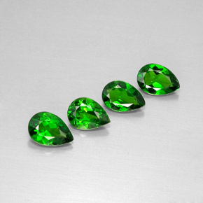 2.43 ct Green Chrome Diopside Gemstone, Chrome Diopside Gem in Pear Facet Shape for Sale.