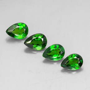 2.83 ct Green Chrome Diopside Stone, Natural Chrome Diopside in Pear Facet Shape for Sale
