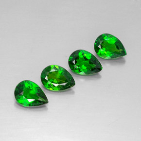 2.70 ct Green Chrome Diopside Stone, Natural Chrome Diopside in Pear Facet Shape for Sale
