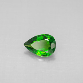 0.60 ct Green Chrome Diopside Stone, Natural Chrome Diopside in Pear Facet Shape for Sale
