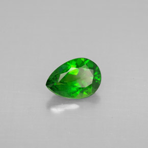 0.77 ct Green Chrome Diopside Stone, Natural Chrome Diopside in Pear Facet Shape for Sale