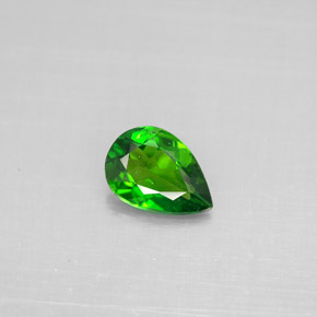 0.50 ct Green Chrome Diopside Gemstone, Chrome Diopside Gem in Pear Facet Shape for Sale.