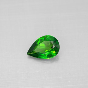 0.50 ct Green Chrome Diopside Stone, Natural Chrome Diopside in Pear Facet Shape for Sale