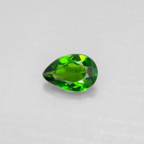 0.62 ct Green Chrome Diopside Gemstone, Chrome Diopside Gem in Pear Facet Shape for Sale.