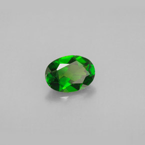 0.87 ct Green Chrome Diopside Stone, Natural Chrome Diopside in Oval Facet Shape for Sale