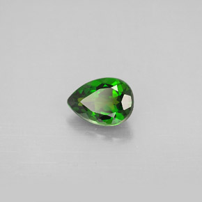 0.88 ct Green Chrome Diopside Stone, Natural Chrome Diopside in Pear Facet Shape for Sale