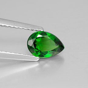 0.66 ct Green Chrome Diopside Stone, Natural Chrome Diopside in Pear Facet Shape for Sale